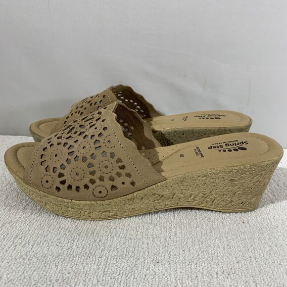 Spring Step Cork Wedge Sandal Womens Size 40 US 9 New - Picture 1 of 8